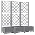 Miniatyrbillede 1 af 8: vidaXL plantekasse med espalier 120x40x121,5 cm PP lysegrå