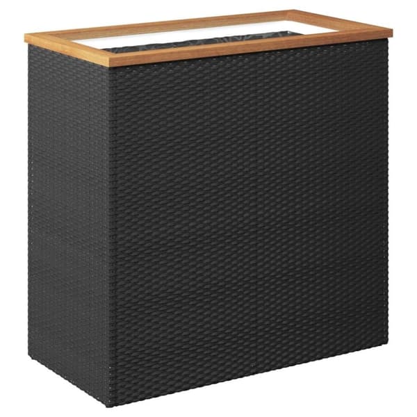 vidaXL plantekasse 80x40x80 cm polyrattan sort