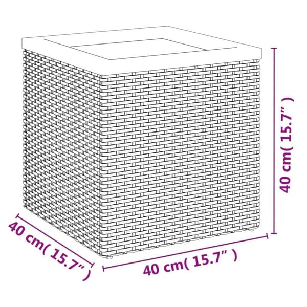 vidaXL Plantekasse svart 40x40x40 cm polyrotting