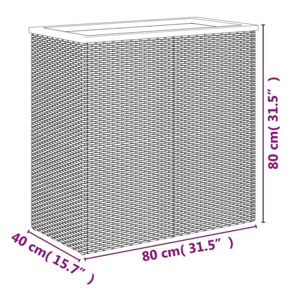 vidaXL Plantekasse svart 80x40x80 cm polyrotting