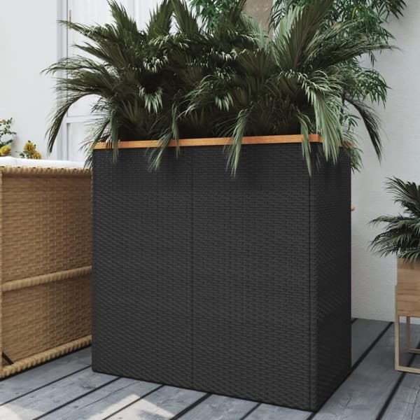 vidaXL Plantekasse svart 80x40x80 cm polyrotting