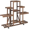 Miniatyrbilde 4 av 8: vidaXL Blomsterstativ med hjul 110x25x101 cm heltre gran