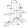 Miniatyrbilde 8 av 8: vidaXL Blomsterstativ med hjul 110x25x101 cm heltre gran