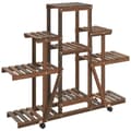 Miniatyrbilde 1 av 8: vidaXL Blomsterstativ med hjul 110x25x101 cm heltre gran