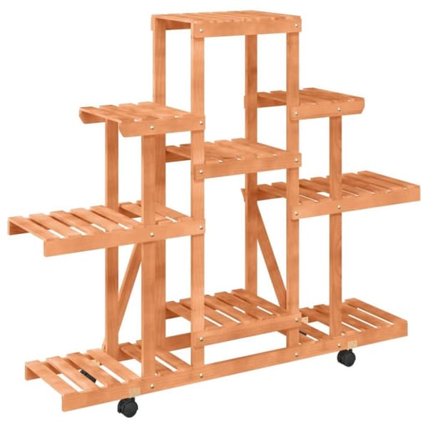 vidaXL Växtställ med hjul 110x25x101 cm massiv furu