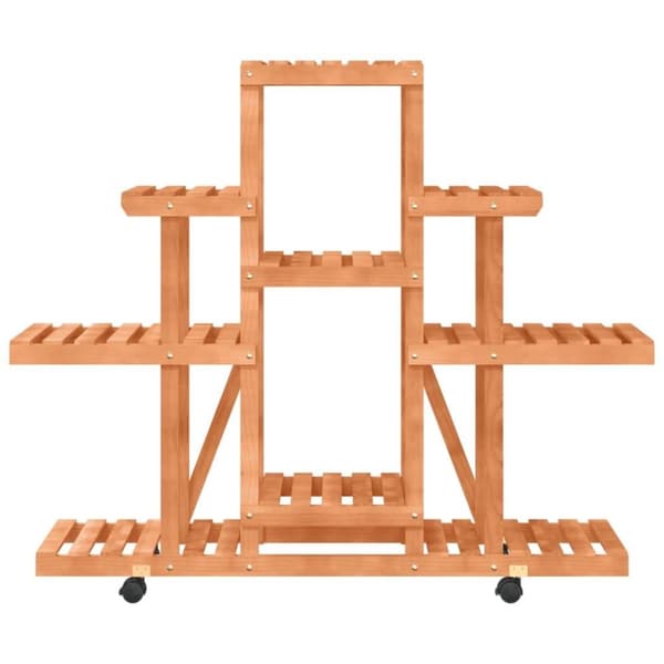 vidaXL Växtställ med hjul 110x25x101 cm massiv furu
