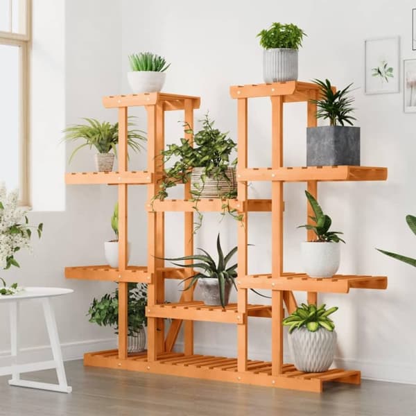 vidaXL blomsterstativ 110x25x110,5 cm massivt fyrretræ