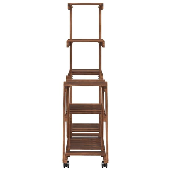 vidaXL Växtställ med hjul 95x25x101 cm massiv furu
