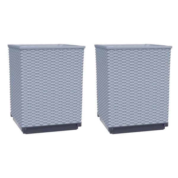 vidaXL Plantekasser 2 stk lysegrå 30x30x37 cm polypropylen