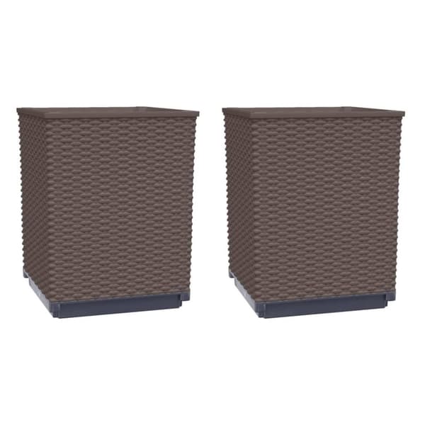 vidaXL Plantekasser 2 stk brun 30x30x37 cm polypropylen