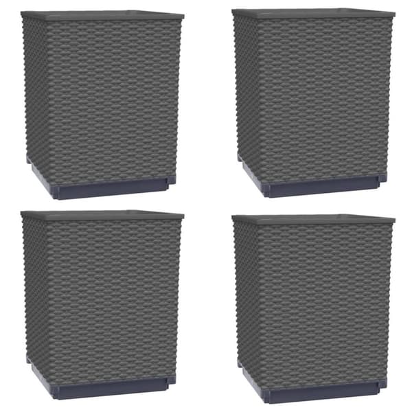 vidaXL Plantekasser 4 stk svart 30x30x37 cm polypropylen