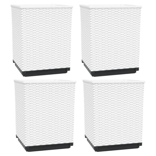 vidaXL Plantekasser 4 stk hvit 30x30x37 cm polypropylen