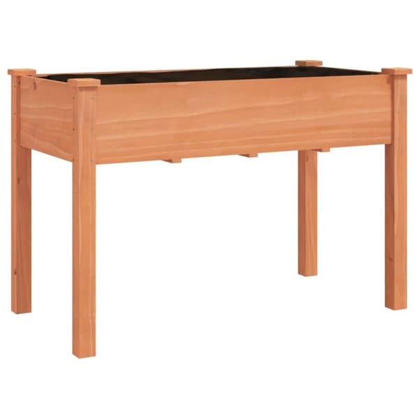 vidaXL Plantekasse med foring brun 118x59x76 cm heltre gran