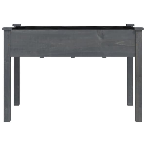 vidaXL Plantekasse med foring grå 118x59x76 cm heltre gran