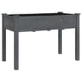 Miniatyrbilde 1 av 8: vidaXL Plantekasse med foring grå 118x59x76 cm heltre gran