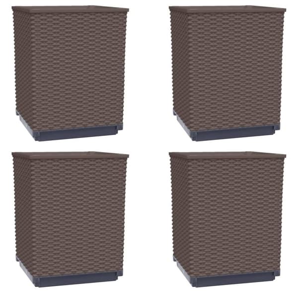vidaXL Plantekasser 4 stk brun 30x30x37 cm polypropylen
