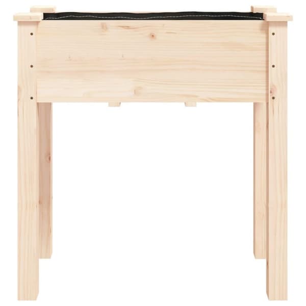 vidaXL Odlingslåda med foder 71x37x76 cm massivt granträ