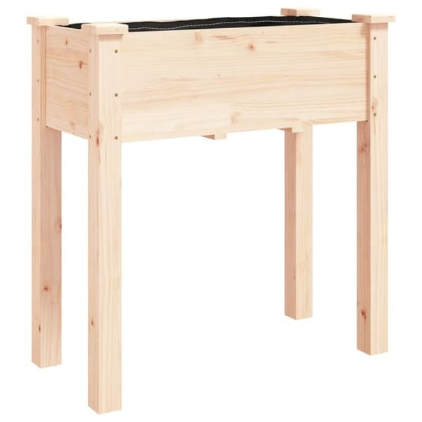 vidaXL Odlingslåda med foder 71x37x76 cm massivt granträ
