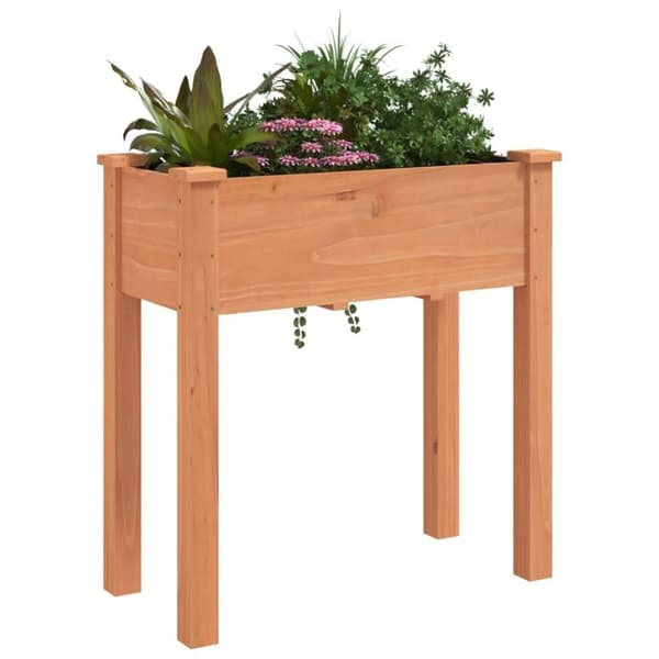vidaXL Plantekasse med foring brun 71x37x76 cm heltre gran