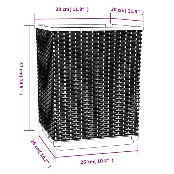 vidaXL plantekasser 2 stk. 30x30x37 cm polypropylen brun