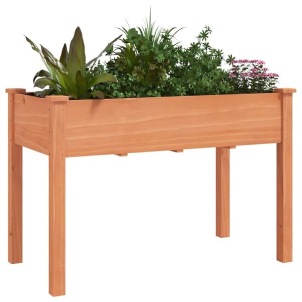vidaXL plantekasse med foring 118x59x76 cm massivt fyrretræ brun