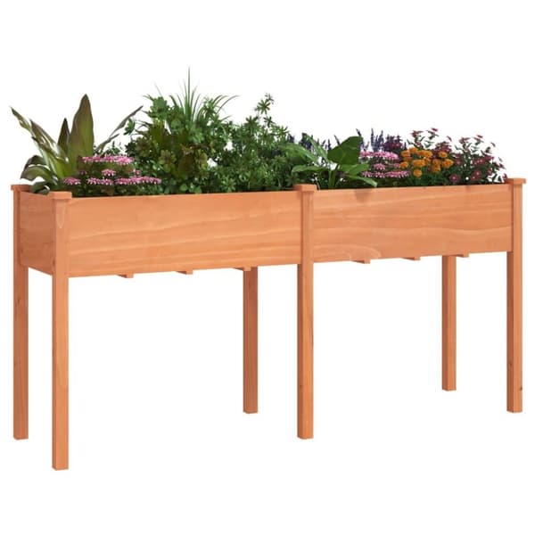 vidaXL Kukkalaatikko vuorauksella ruskea 161x45x76 cm täysi kuusi