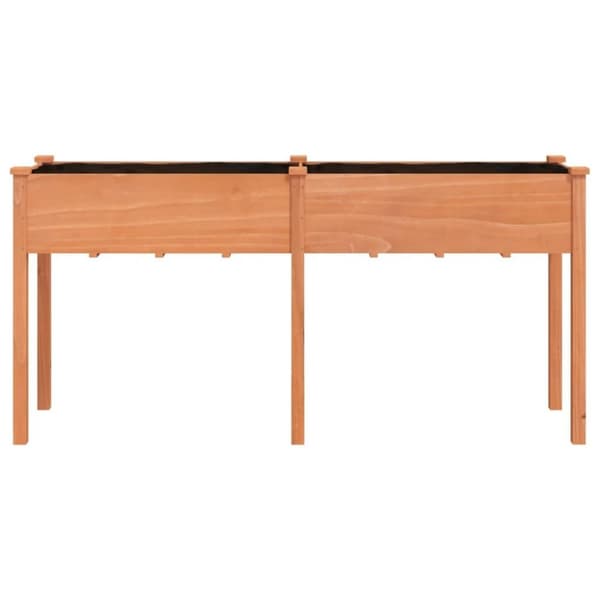 vidaXL Kukkalaatikko vuorauksella ruskea 161x45x76 cm täysi kuusi