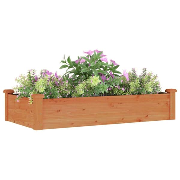 vidaXL højbed med foring 120x60x25 cm massivt fyrretræ brun