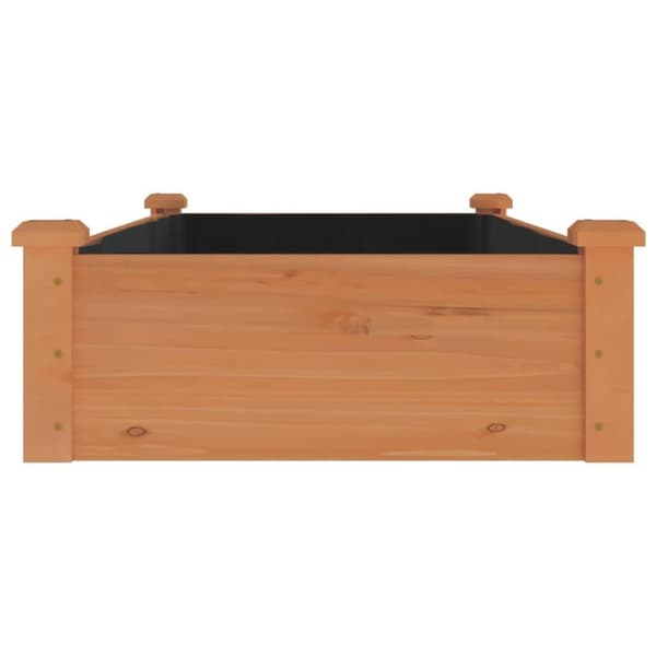 vidaXL højbed med foring 120x60x25 cm massivt fyrretræ brun