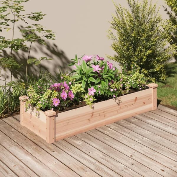 vidaXL højbed med foring 120x45x25 cm massivt fyrretræ