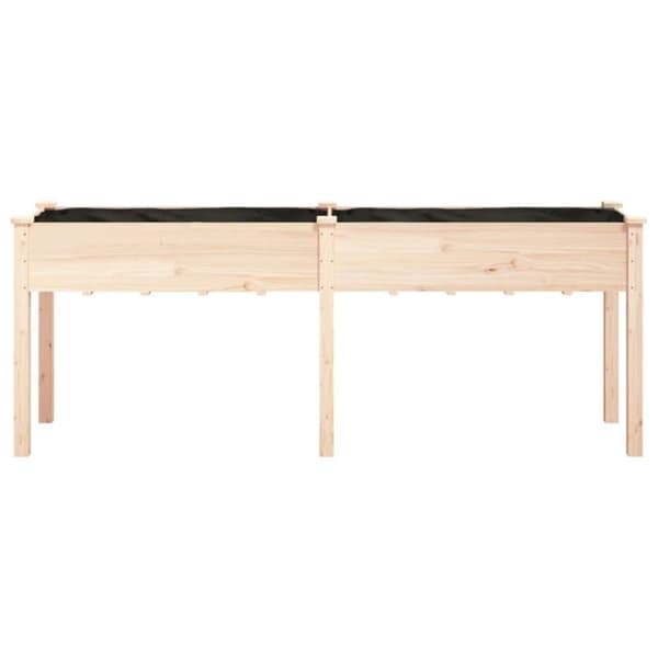 vidaXL plantekasse med foring 203x53x76 cm massivt fyrretræ