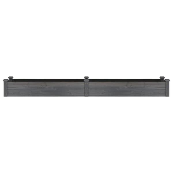 vidaXL plantekasse med foring 240x45x25 cm massivt fyrretræ grå