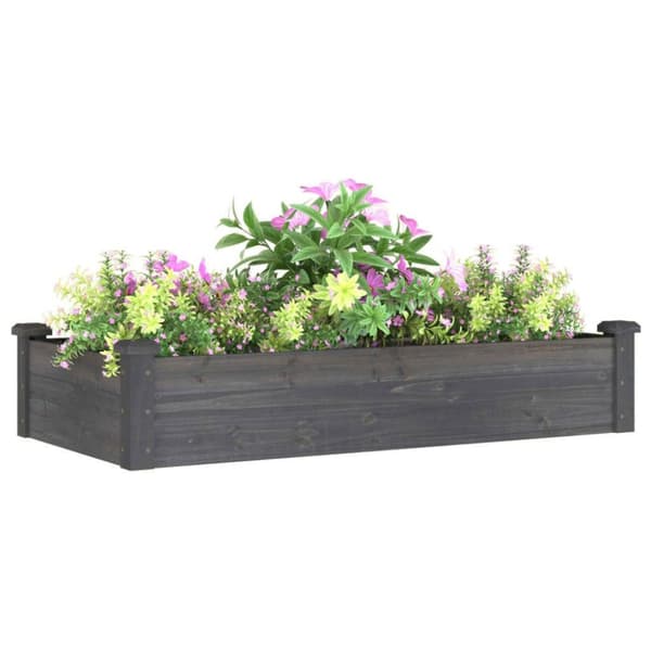 vidaXL Kukkalaatikko vuorauksella harmaa 120x60x25 cm täysi kuusi