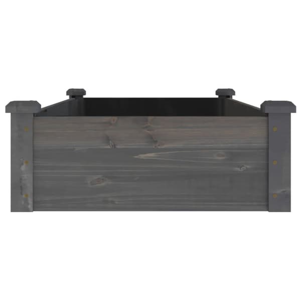 vidaXL Kukkalaatikko vuorauksella harmaa 120x60x25 cm täysi kuusi