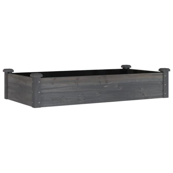 vidaXL Kukkalaatikko vuorauksella harmaa 120x60x25 cm täysi kuusi