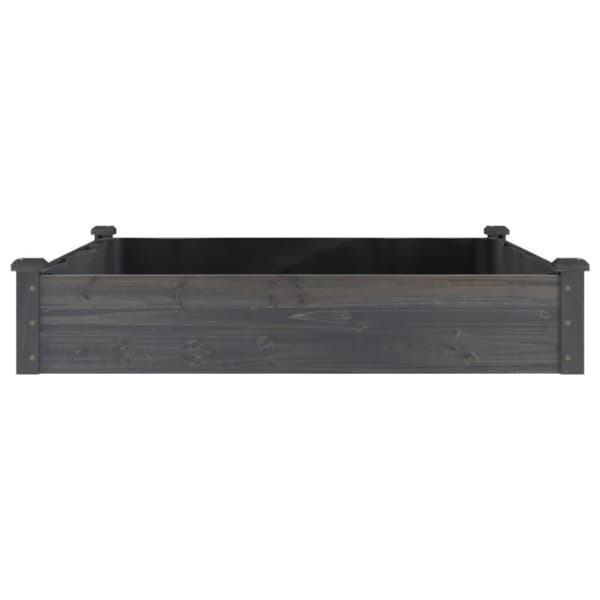vidaXL højbed med foring 120x120x25 cm massivt fyrretræ grå
