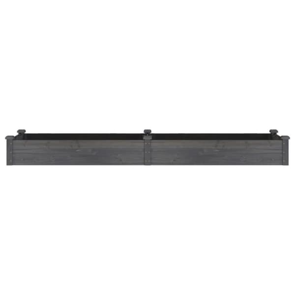 vidaXL plantekasse med foring 240x60x25 cm massivt fyrretræ grå