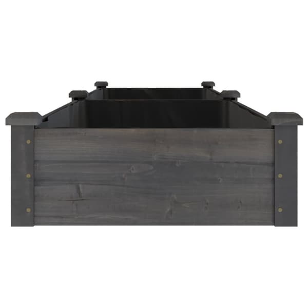 vidaXL plantekasse med foring 240x60x25 cm massivt fyrretræ grå