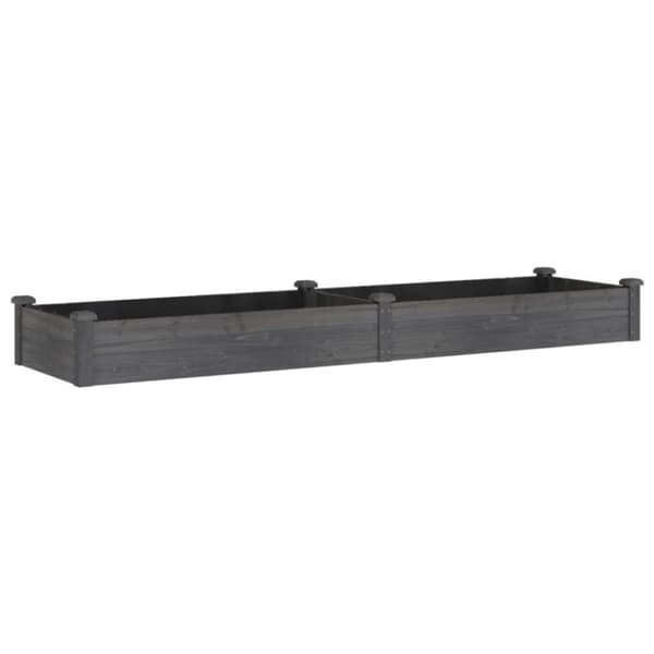 vidaXL plantekasse med foring 240x60x25 cm massivt fyrretræ grå