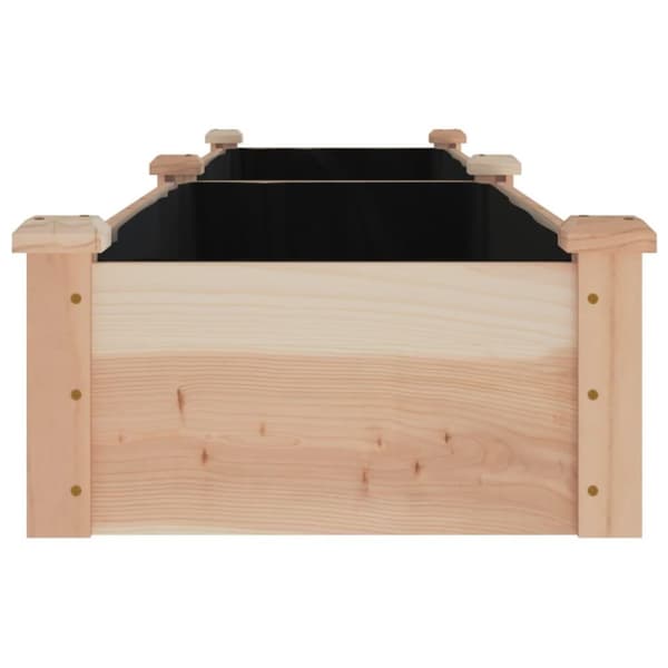 vidaXL plantekasse med foring 240x45x25 cm massivt fyrretræ