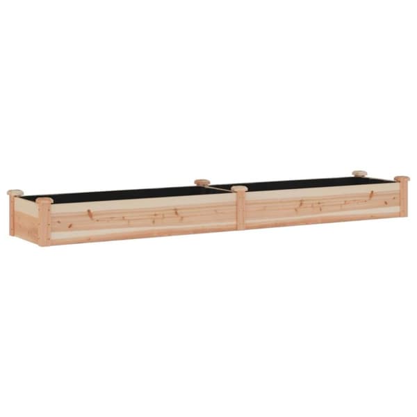 vidaXL plantekasse med foring 240x45x25 cm massivt fyrretræ