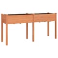 Miniatyrbilde 1 av 8: vidaXL Plantekasse med foring brun 161x45x76 cm heltre gran