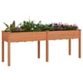 Miniatyrbilde 3 av 8: vidaXL Plantekasse med foring brun 203x53x76 cm heltre gran