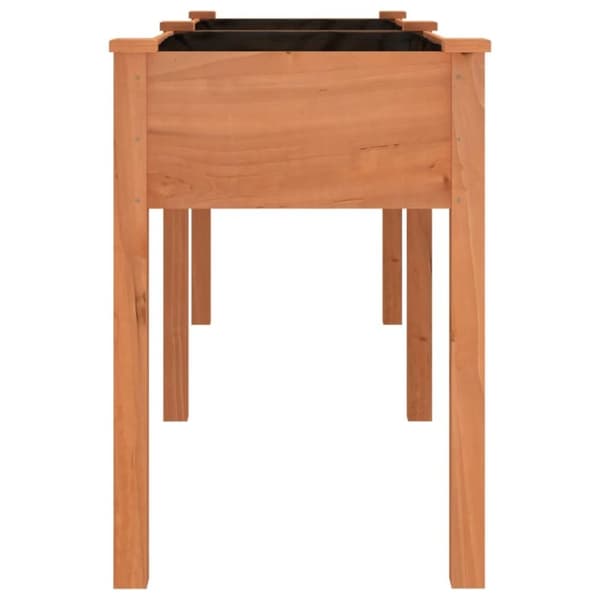 vidaXL Plantekasse med foring brun 203x53x76 cm heltre gran