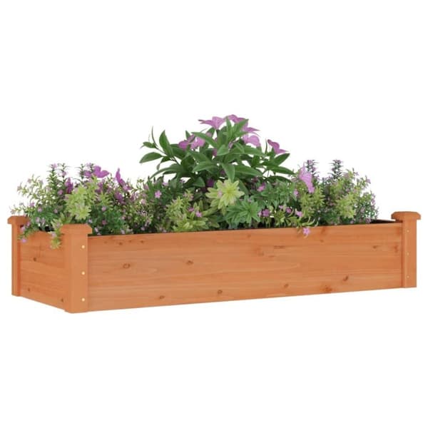 vidaXL Høybed med foring brun 120x45x25 cm heltre gran