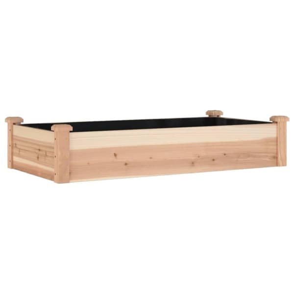vidaXL Odlingslåda med foder 120x60x25 cm massivt granträ