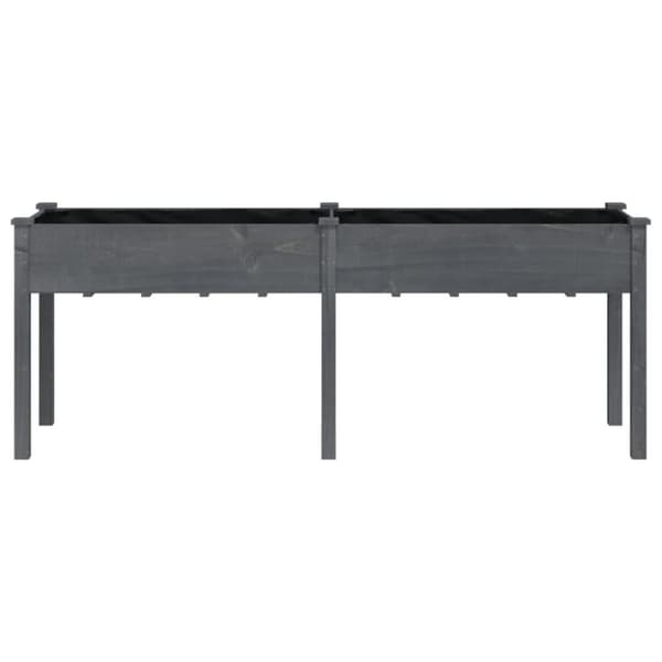 vidaXL Plantekasse med foring grå 203x53x76 cm heltre gran