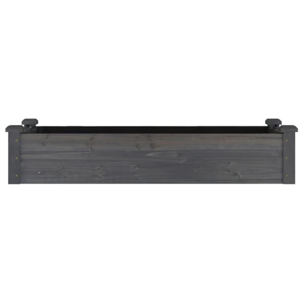 vidaXL Odlingslåda med foder grå 120x45x25 cm massivt granträ