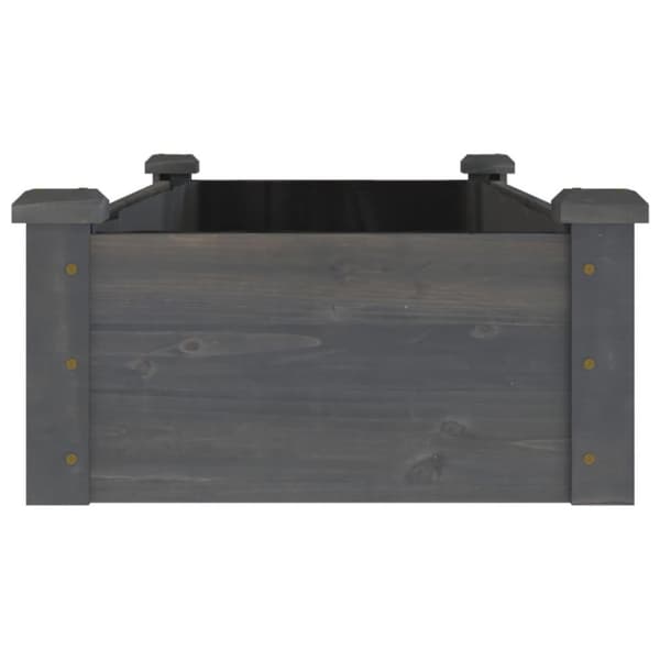vidaXL Odlingslåda med foder grå 120x45x25 cm massivt granträ