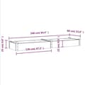 Miniatyrbilde 8 av 8: vidaXL Høybed med foring brun 240x60x25 cm heltre gran